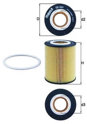 Mahle Oil Filter - Element OX433D