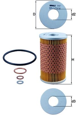 Mahle Oil Filter - Element OX47D